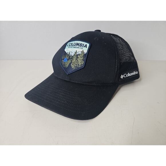 Columbia Mesh Snapback Hat Adult Black Sportswear Outdoor Quick Dry Trucker Cap - Picture 8 of 15